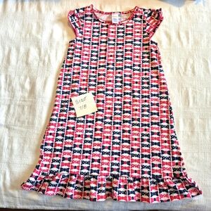 Gymboree girls size 7/8 or Medium blue & red bow design nightgown VGUC